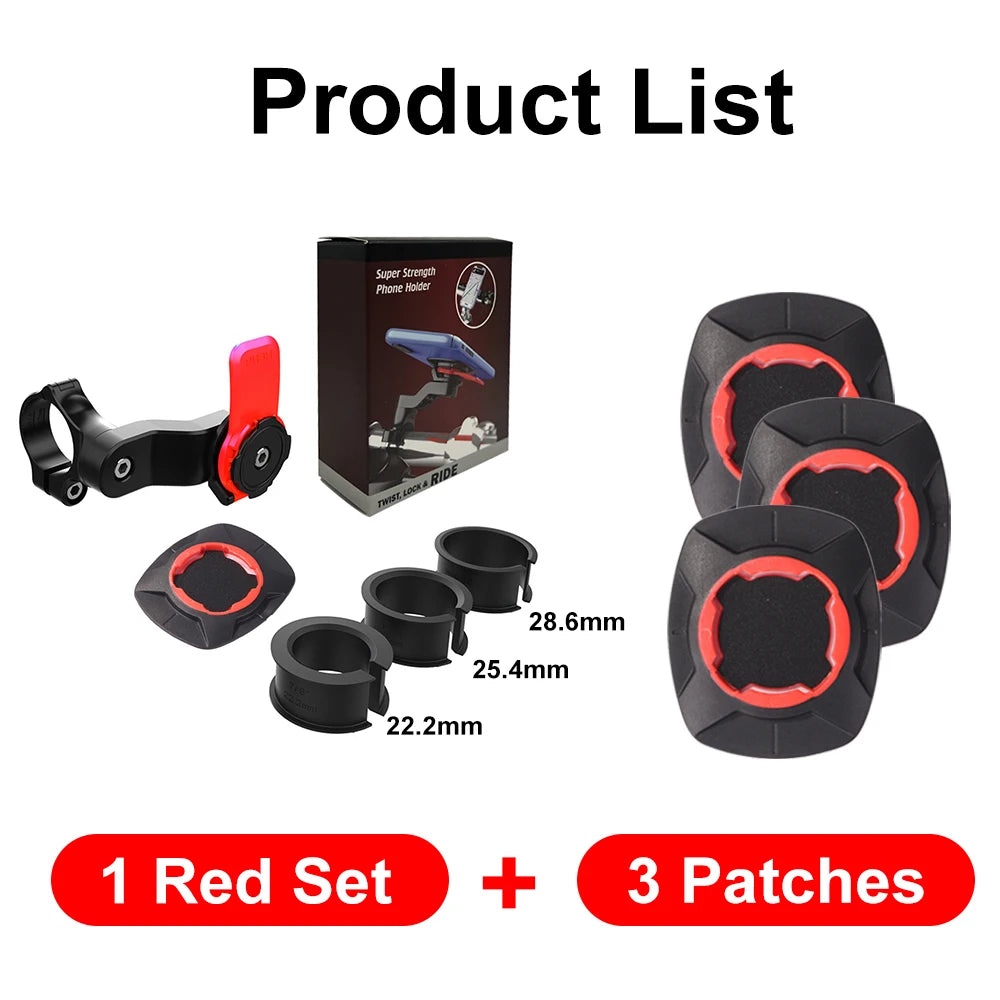 QUAD-LOCK Motorcycle & Bike Phone Holder — 360° Rotatable Navigation Stand with Secure Mount Bracket