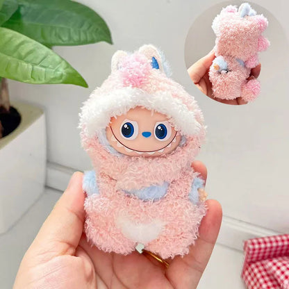 Mini Labubu 4.0 Plush Doll Outfit – Cartoon Mickey, Lotso, Dinosaur & Elk Clothes for Love Series DIY Accessories