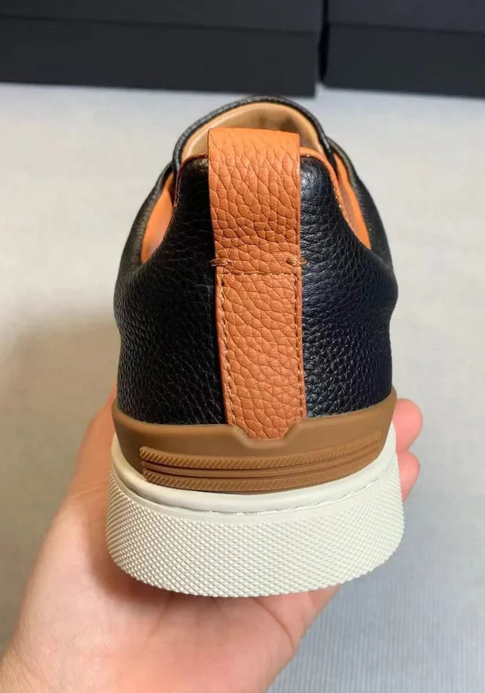 Men's Summer Casual Shoes — Top Layer Cow Leather, Breathable Luxury Deer Skin Slip-On Sneakers
