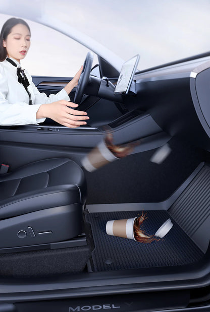 YZ Floor Mats for Tesla Model 3/Y 2021-2023 — Waterproof, Non-Slip TPE Car Accessories