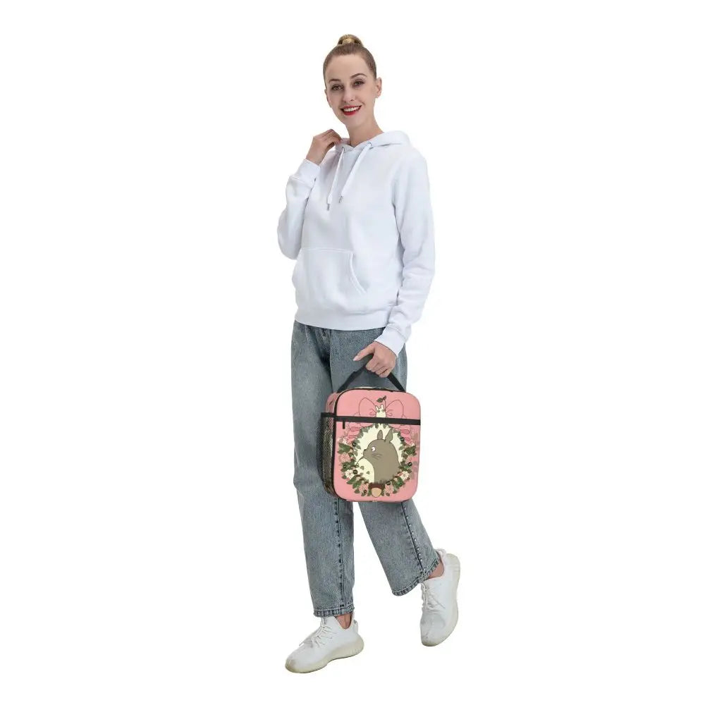 Totoro Miyazaki Anime Insulated Lunch Tote Bag – Portable Thermal Cooler for School & Office