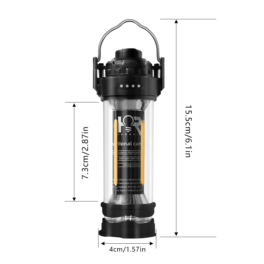 DOTWISE 3000mAh Retro Camping Lantern - Portable Waterproof Outdoor Tent Light & Decorative Atmosphere Lamp