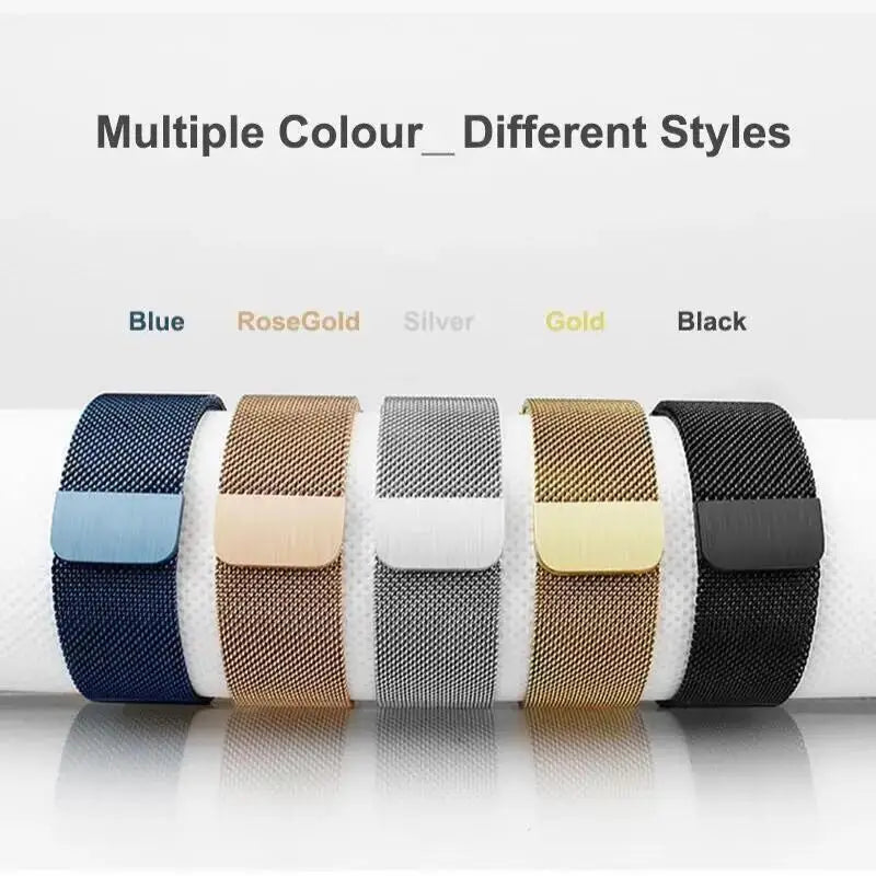 20mm/22mm Milanese Magnetic Loop Watch Strap – Compatible with Garmin Venu 2/3, Forerunner 55/158/165/245/255/265/645/745/965 Music