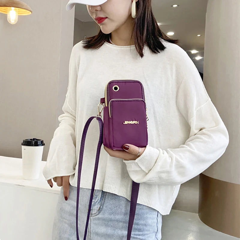 Buylor New Fashion Women's Mobile Phone Crossbody Bag - Shoulder Bag with Cell Phone Pouch and Headphone Plug - 3 Layer Wallet