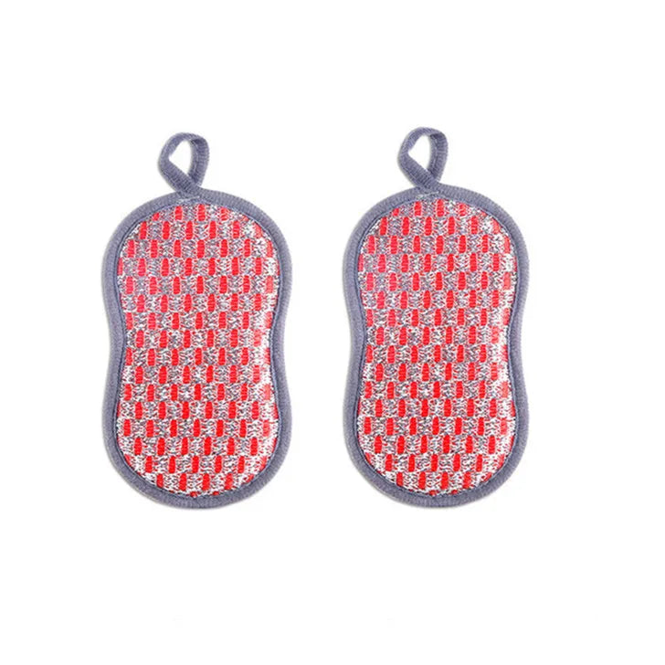 Double-Sided Kitchen Cleaning Sponges - Dishwashing Scrubber Pads & Reusable Scouring Tools