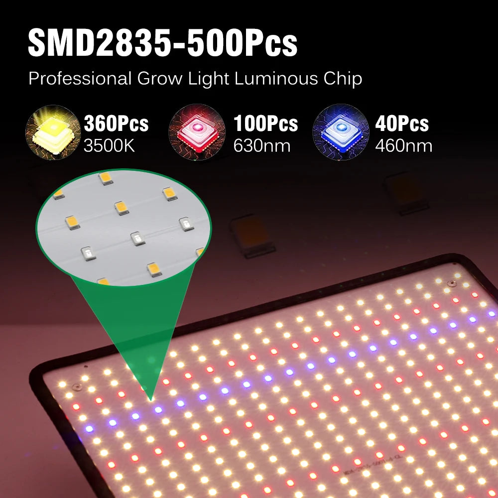 40W LED Grow Light Full Spectrum Phyto Lamp - AC85-240V for Indoor Grow Tent Plants, Growth Light