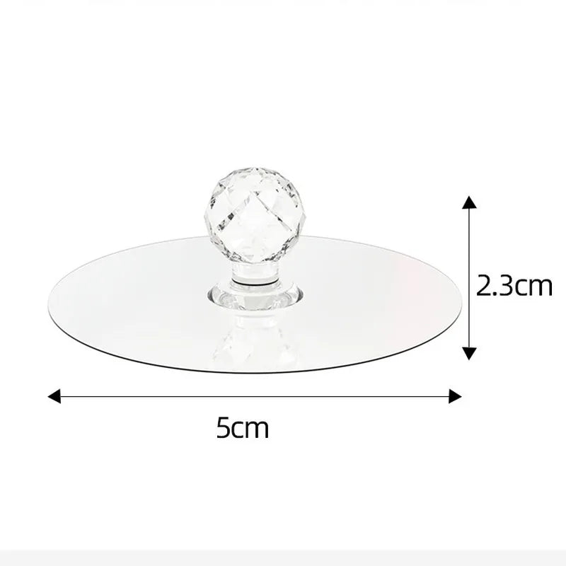 10/2PCS Transparent Crystal Door Knobs - Self-Adhesive Handles with Hook Function for Cabinet, Drawer, Door Wall Decor