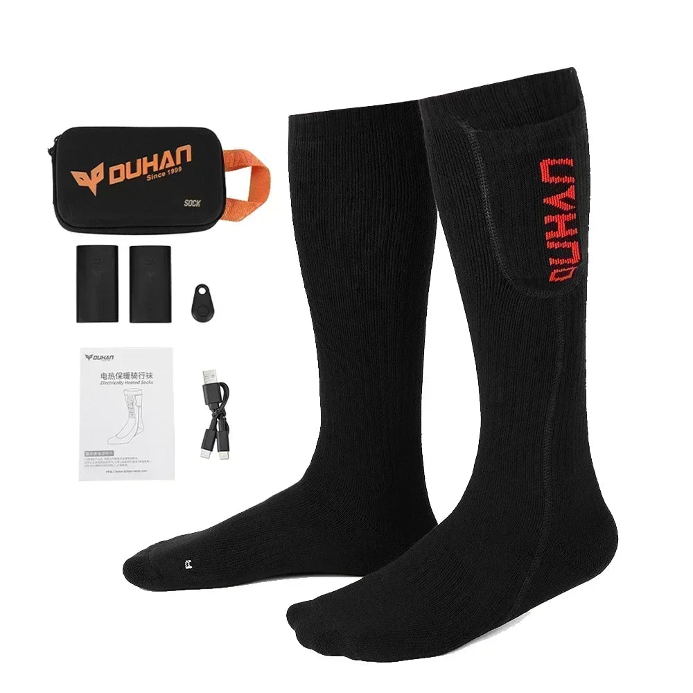 Electric Heated Socks with Remote – Rechargeable Thermal Warmers for Skiing, Snowboarding & Hiking