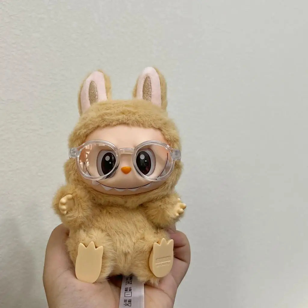 17cm Mini Plush Doll Clothes – Kpop EXO Labubu Idol Outfit with Glasses & Sunglasses Accessories Gift