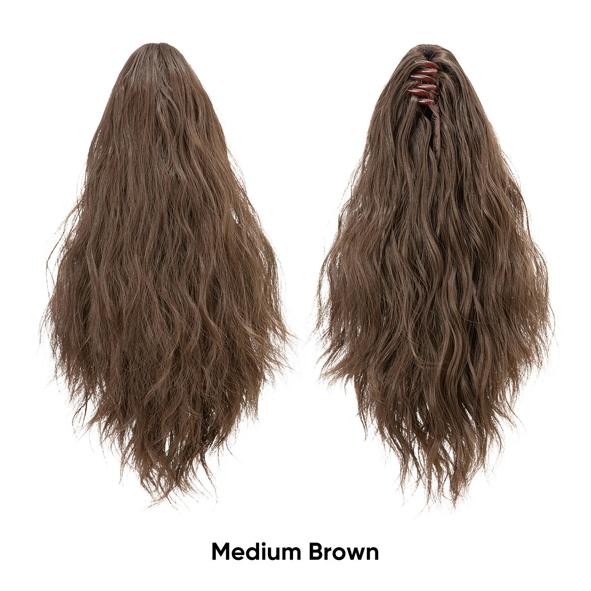 13-Inch Premium Synthetic Curly Claw Clip Ponytail – Blonde Brown Short Hairpiece, Fake Hair Extensions P064