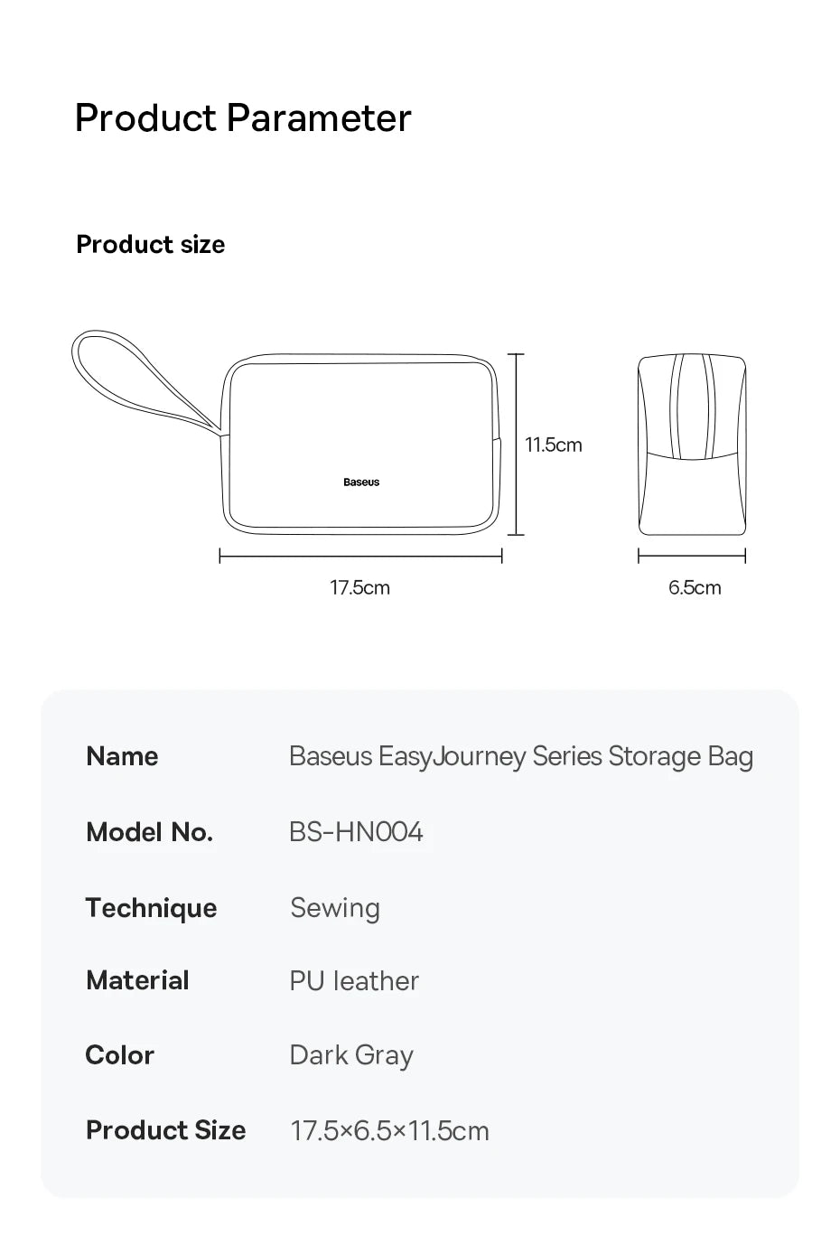 Baseus Organizer Bag – Zipper Storage Case for iPhone 15/14 Pro Max, Earphones, Power Bank, Cables & Digital Accessories