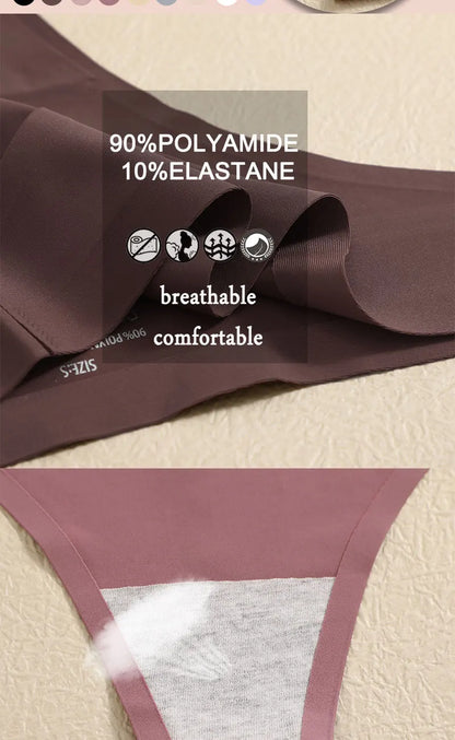 3PCS Sexy G-String Underwear Set – Breathable Seamless Low Waist T-Back Bikini Panties for Women, S-XL Sizes
