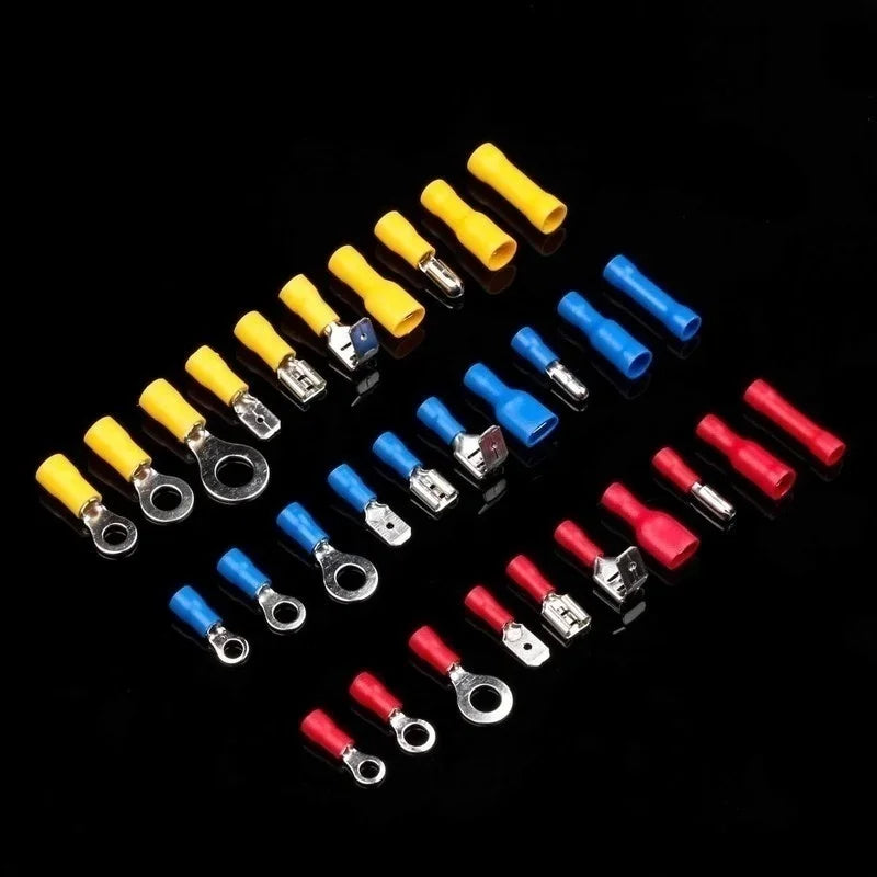 102/280/300/480PCS Assorted Wire Connector Kit – Insulated Male & Female Spade Crimp Terminals for Electrical Wiring Repairs