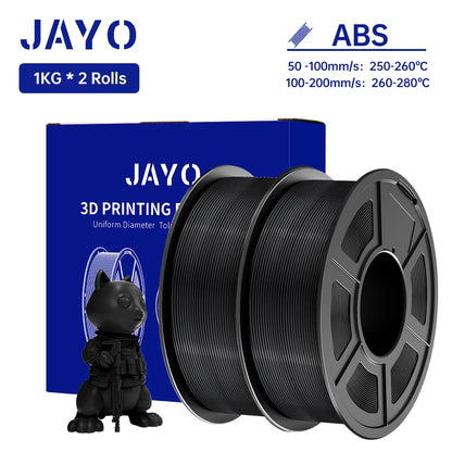 JAYO ABS 3D Printer Filament 1.75mm – High Toughness 1KG/Roll, Available in 1/2/3/5/10 Rolls