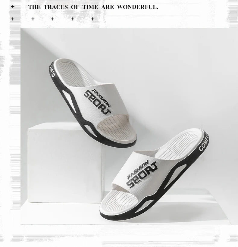 2025 Men’s Summer Slippers – Soft PVC Outdoor Sports Sandals, Thick Anti-Slip Cool Beach & Home Slides