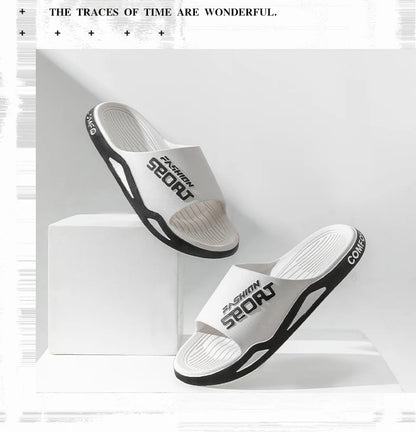 2025 Men’s Summer Slippers – Soft PVC Outdoor Sports Sandals, Thick Anti-Slip Cool Beach & Home Slides