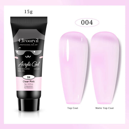 15ml Solid Nail Extension Gel – Poly Acrylic Crystal Gel in Naked Color, UV/LED Quick Build & Nail Extension Polish