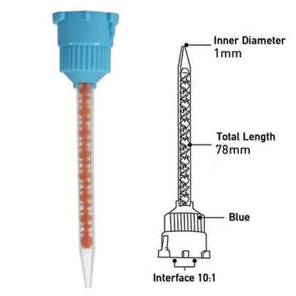 50pcs 10:1 Dental Silicone Rubber Mixing Heads for Dispensing Gun – Disposable Dentistry Materials