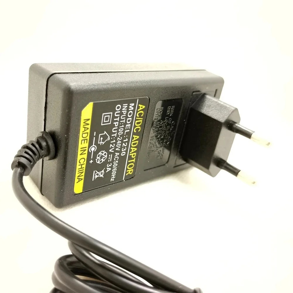 12V 3A AC/DC Power Adapter - EU Plug Power Supply for CCTV Cameras, DVR, NVR, IP, AHD, TVI & CVI Systems