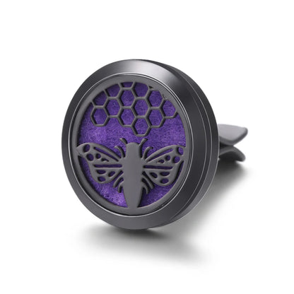 All-Black Tree of Life Car Air Freshener – Stainless Steel Aromatherapy Essential Oil Diffuser Locket Pendant