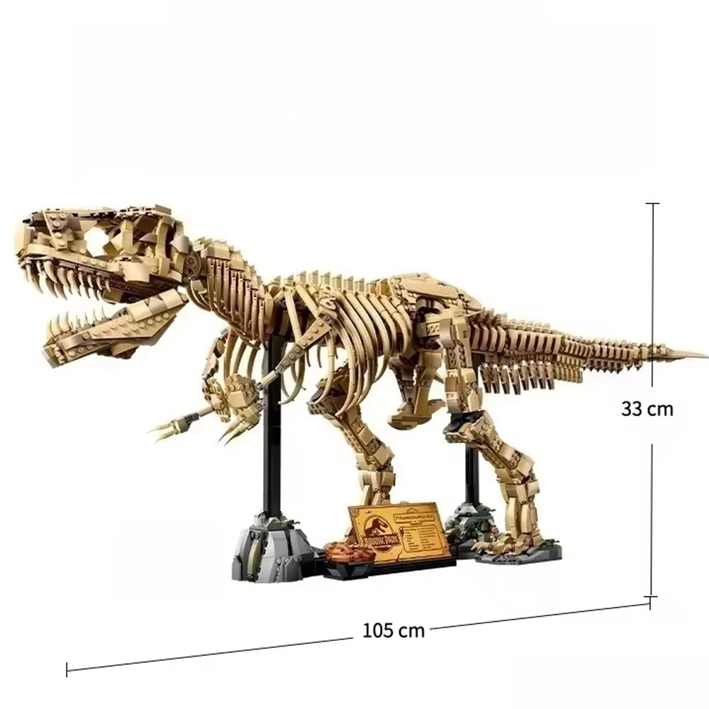 3145-Piece Dinosaur Fossil Building Blocks – 100cm T-Rex Bone Model Toy for Home Decor & Birthday Gifts
