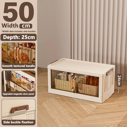 Installation-Free Foldable Storage Cabinet – Plastic Organizer for Kids’ Clothes & Snacks