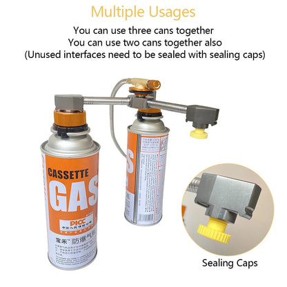 3-in-1 Butane Gas Adapter - Three-Outlet Fuel Tank Conversion & Gas Distributor Head