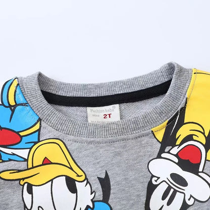 Autumn Children Clothing Set – Toddler Boys Mickey Mouse Top & Pants, 2-6 Years Kids Sports Suit