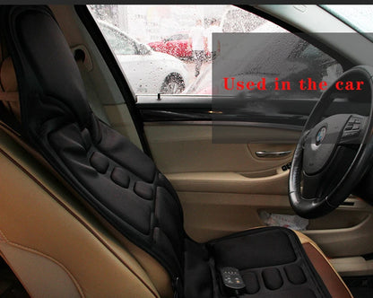 Electric Lumbar Massage Cushion | Car, Home & Office Heated Vibrating Neck & Back Pain Relief Pad