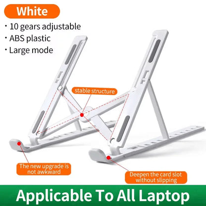 Adjustable Foldable Laptop Stand – Portable Notebook & Tablet Holder for MacBook, iPad & Computer Monitor Desk Support