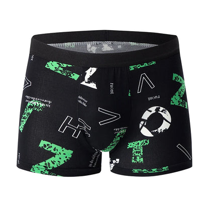 4-Piece Men's Fashion Boxer Shorts – European & American Size, Comfortable & Breathable Plus Size with Elastic Waist
