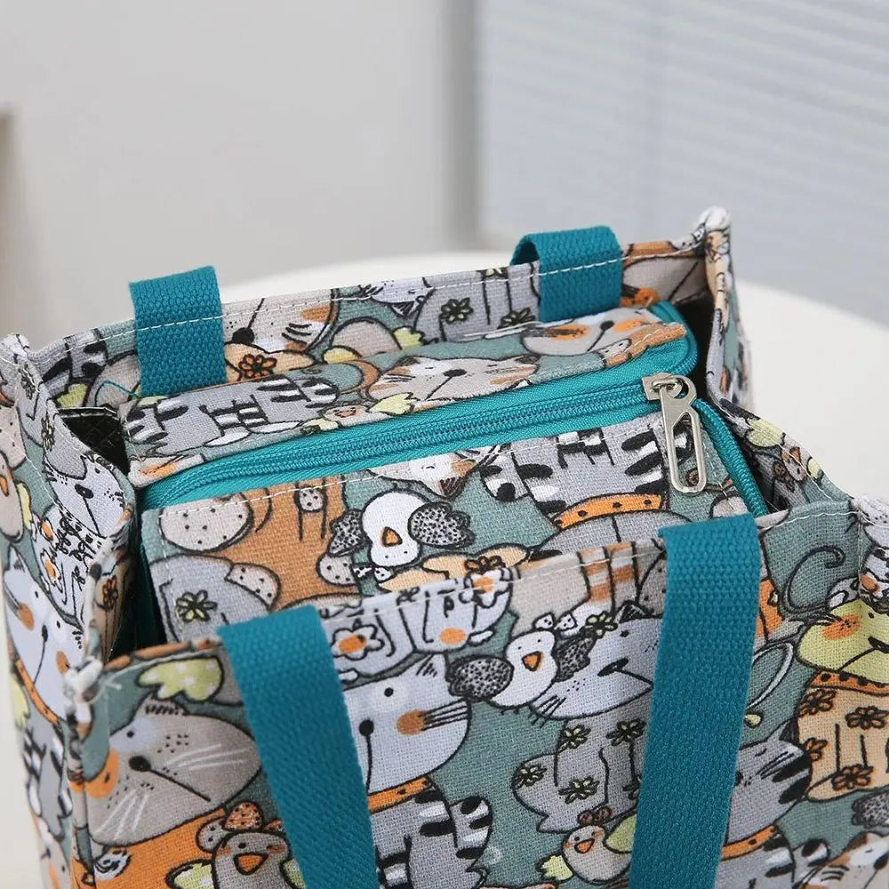 Cute Cartoon Insulated Lunch Bag – Large Capacity Bento Cooler for School, Work & Travel