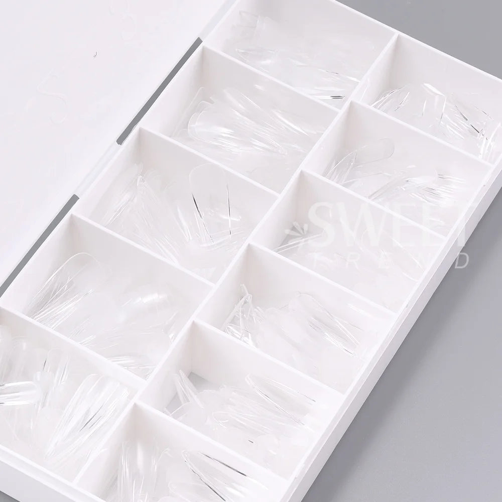 550pcs Soft Gel Nail Tips - Medium Short Almond Coffin Full Cover Acrylic Extensions for French Manicure & Nail Art