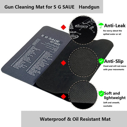 Gun Cleaning Rubber Mat Mouse Pad – AR15, AK47, Remington 870, GLOCK Gen4/Gen5, CZ-75, P220, P226, P229, Beretta 92, 1911 3D Work Mat