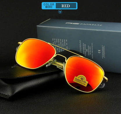 RE Military Aviation Sunglasses — Vintage Titanium Frame Pilot Glasses for Men & Women