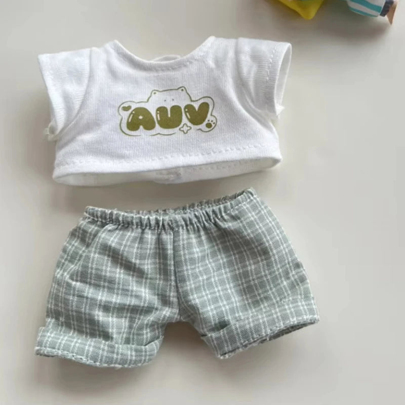 17cm Mini Doll Clothes Set – Kpop EXO Labubu Idol Raincoat, Love Bear Dress & Hat Accessories, Clothing Gift