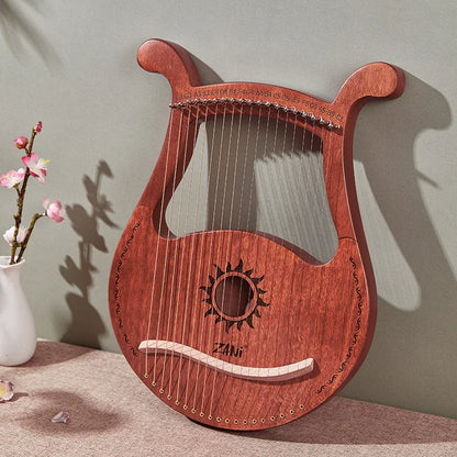 Lyre Harp 19-String – High-Quality Mahogany Musical Instrument with Spare Strings