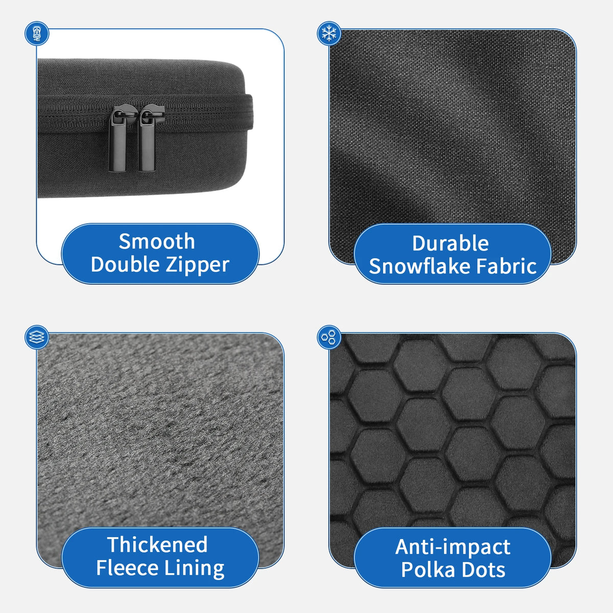 Yinke AirPods Max Travel Case - Shockproof EVA Storage Bag with Velvet Interior, Dual Zippers & Sleep Mode Support