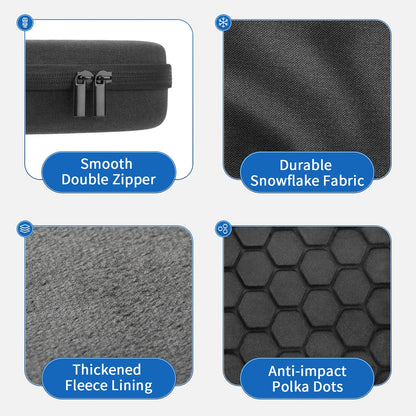 Yinke AirPods Max Travel Case - Shockproof EVA Storage Bag with Velvet Interior, Dual Zippers & Sleep Mode Support