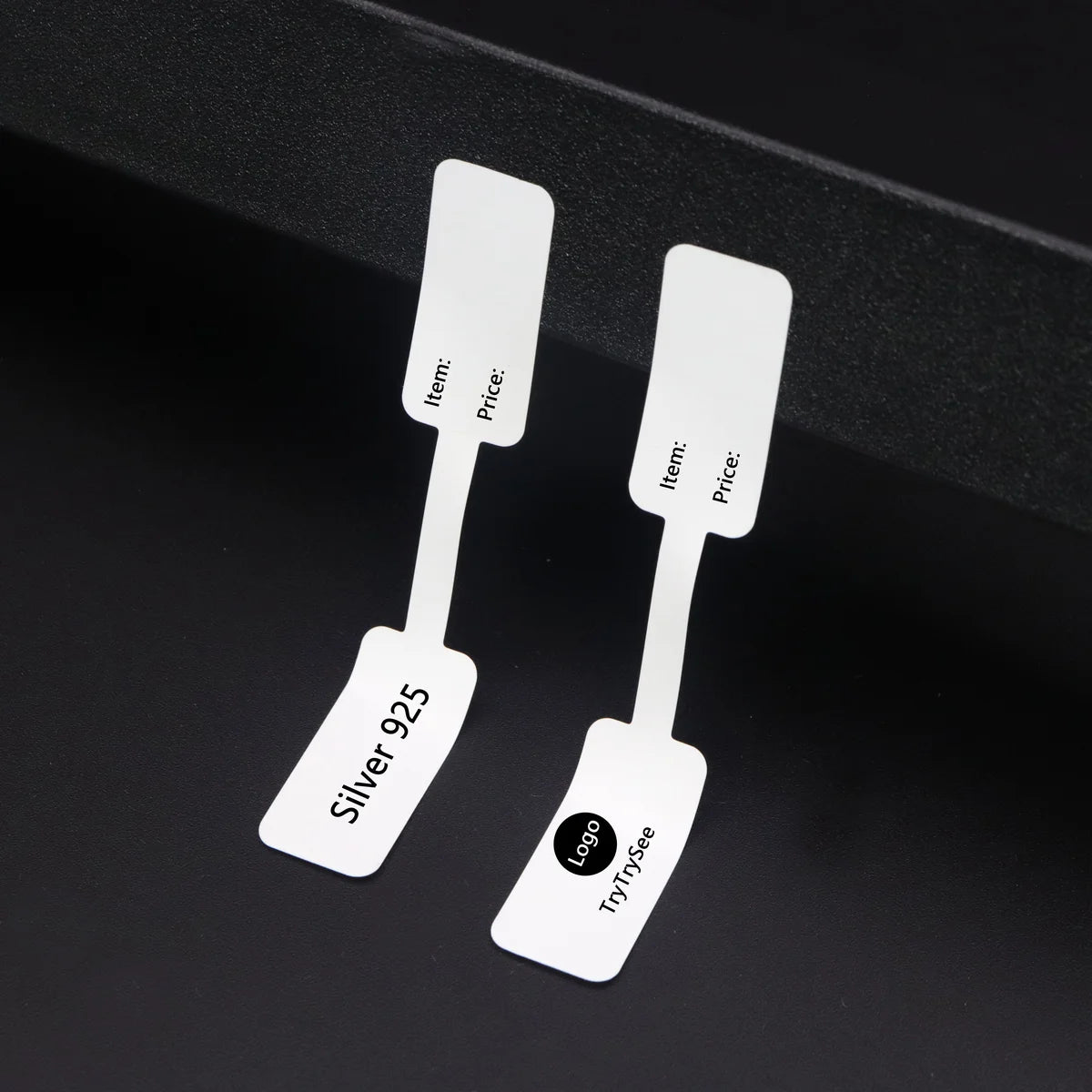 100pcs Square Head Bracelet Rings – Custom Logo Label Price Tags for Jewelry Display & Packaging Accessories Wholesale