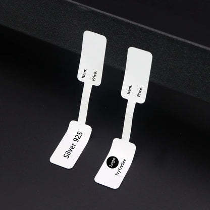 100pcs Square Head Bracelet Rings – Custom Logo Label Price Tags for Jewelry Display & Packaging Accessories Wholesale