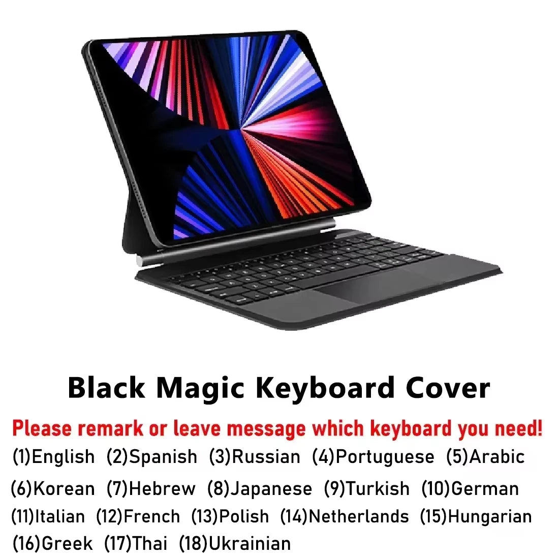 Magic Keyboard Cover for iPad — Magnetic Folio with Backlight for iPad Air 11/13, Pro 11/12.9 & iPad Air 4/5, 10th Gen 10.9-inch