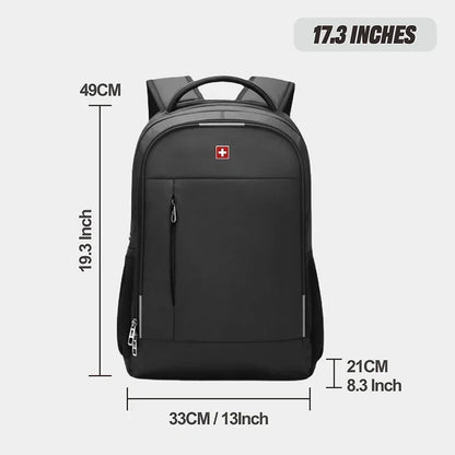 SWISS Men's Laptop Backpack – Waterproof, Anti-Theft USB Bag, Large Capacity Travel & School Mochila