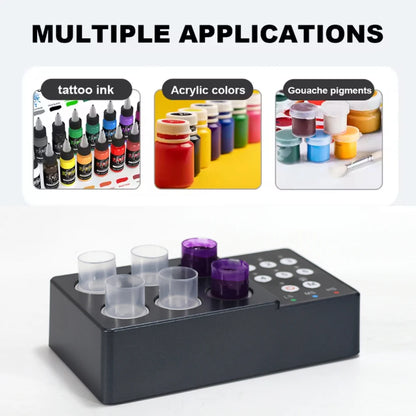 Tattoo Ink Vortex Mixer — Wireless Magnetic Anti-Sedimentation Pigment Stirrer with 100pcs Ink Cups