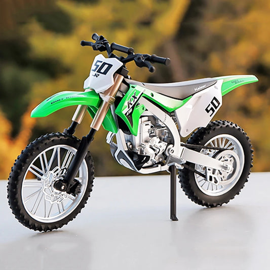 1:12 Kawasaki KX450 Diecast Motorcycle Model - Alloy Toy Bike with Shock Absorption Rubber Tires Gift for Kids & Collectors