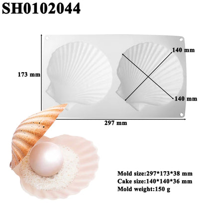 Meibum Marine Theme Silicone Cake Molds – Shell & Pearl Design, Food-Grade Baking & Cake Decorating Tools