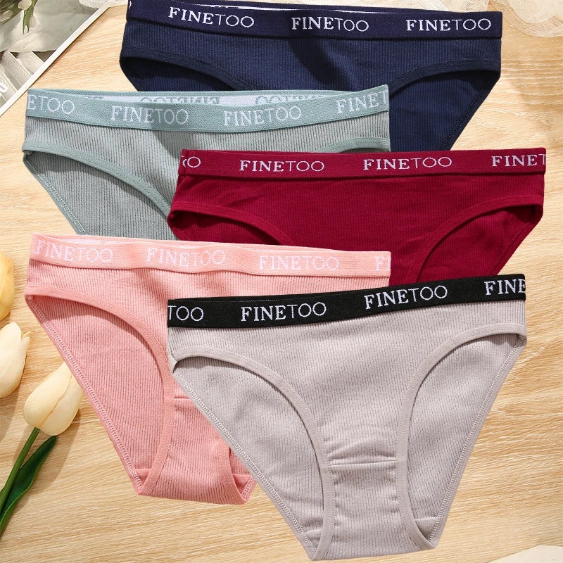 5-Pack Women’s Cotton Panties – Sexy Comfort Briefs with Letter Print & Waistband (M-XXL)