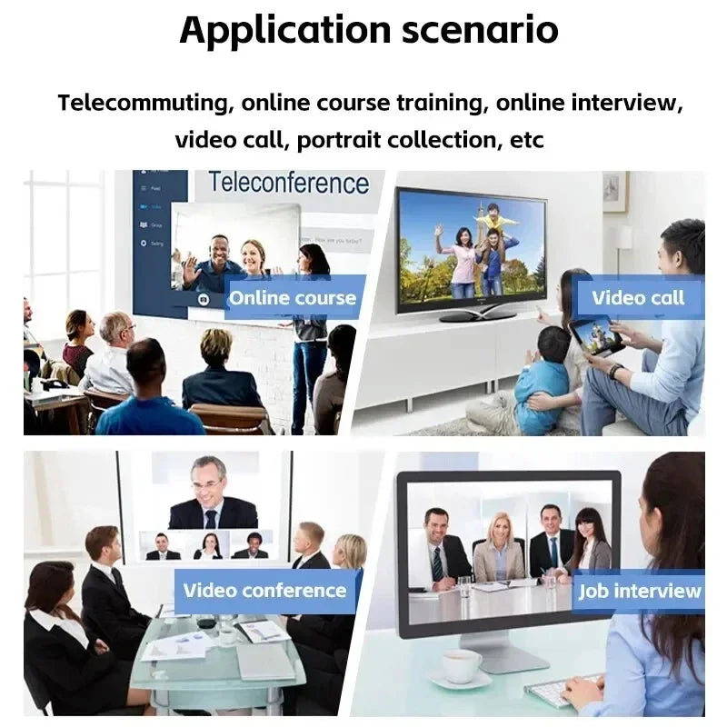 1080P HD USB Computer Camera – Built-In Microphone Web Cam for Work & Tripod Use