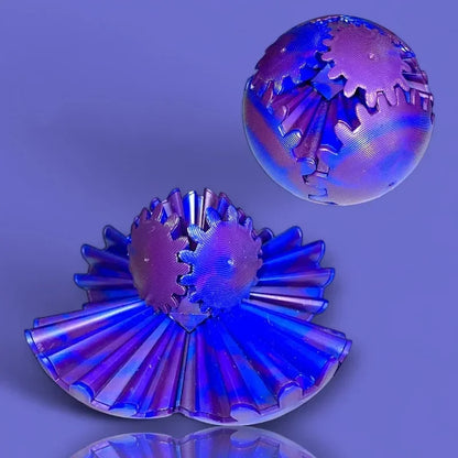 3D Printed Gear Ball Fidget Toy – Spinning Stress Relief Cube for Kids & Adults