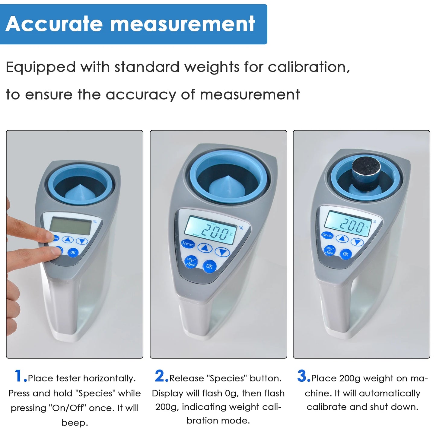 Grain Moisture Meter – LCD Moisture Tester for 20+ Grains with Weight, Density & Temperature Measurement